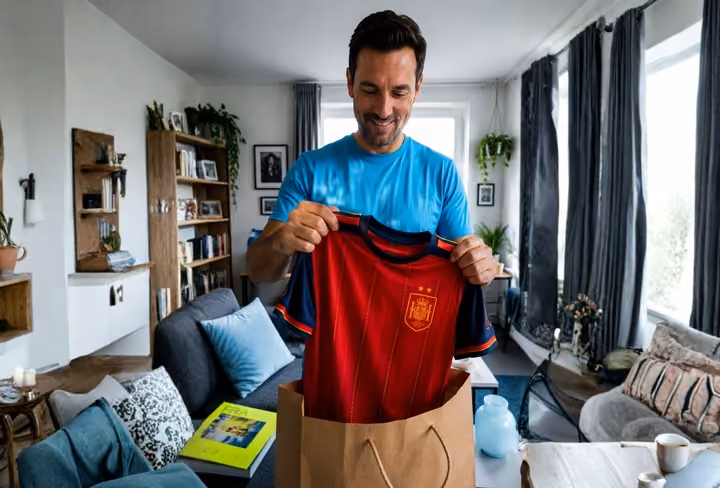 hombre con camiseta de españa